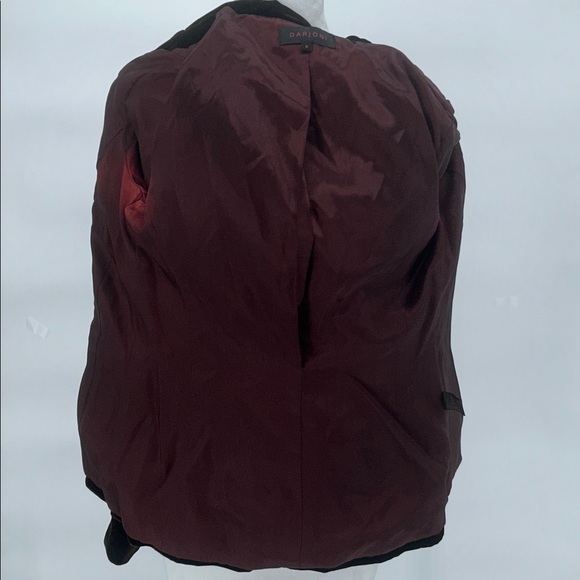 Darjoni Brown Velvet Blazer Jacket Women Size 6 Tailored Two Button - Picture 11 of 14